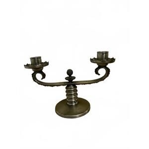 VTG  Art Deco Plymouth KS Pewter Two Arm Candelabra Candle Holder #83966 USA